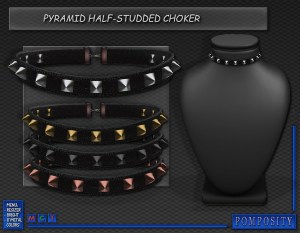 Pyramid Half-Studded Choker