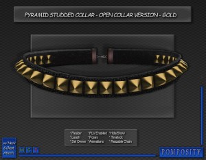 Pyramid Studded Collar GOLD - OC