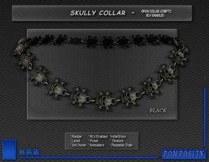 Skully Collar - BLACK