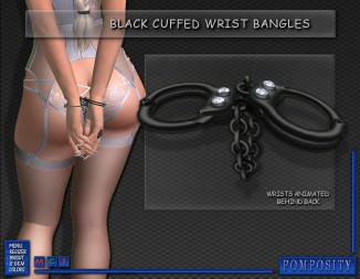 Black Cuffed Wrist Bangles