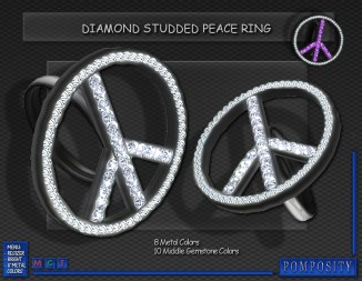 Diamond Studded Peace Ring