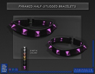 Pyramid Half-Studded Bracelets