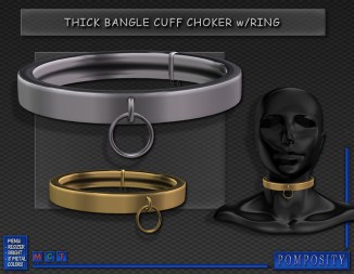 Thick Bangle Cuff Choker wRing