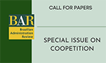 Brazilian Administration Review anuncia chamada de artigos para Edição Especial sobre Coopetição Imagem de divulgação do periódico Brazilian Administration Review. Call for papers. Special issue on Coopetition. Logo da ANPAD. Indexed by Scopus. Member of COPE.