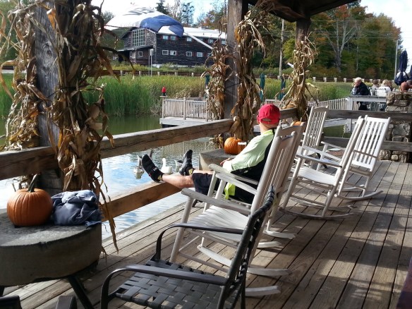finding a spot for a beer with rocking chairs wasn't easy