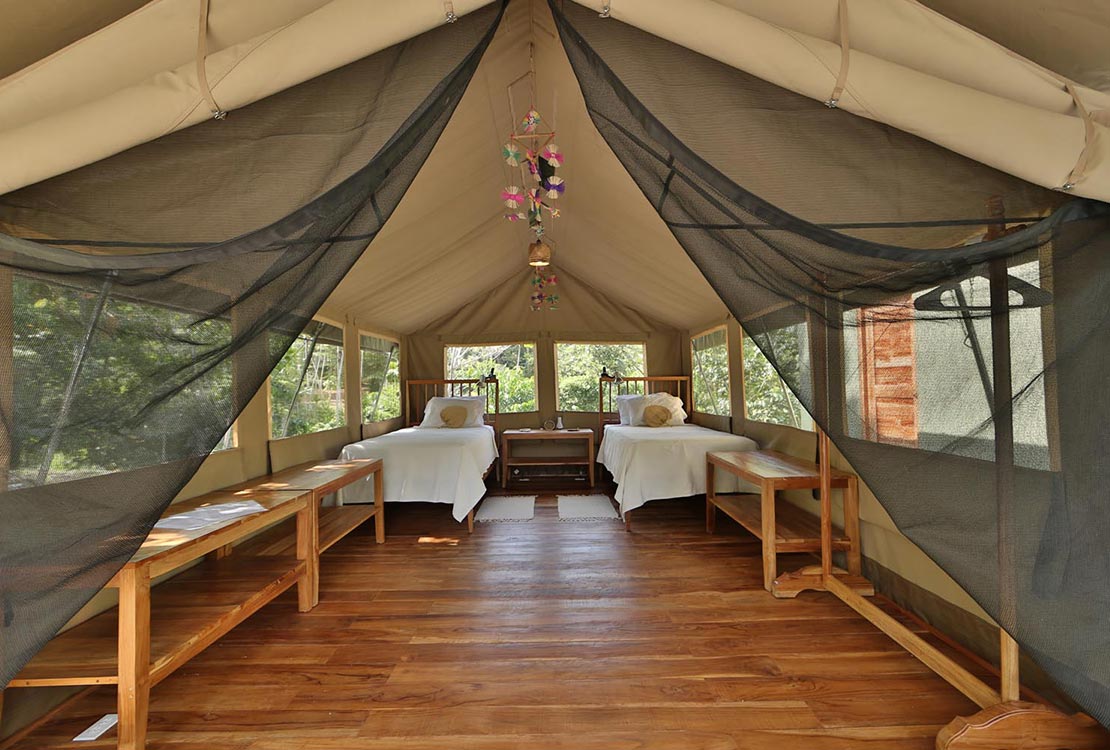 camp-accommodations-1 Accommodations in a Canopy Camp tent, 2 beds