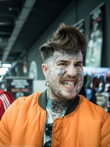 An Italian tattoo collector at Milano Tattoo Convention 2017.