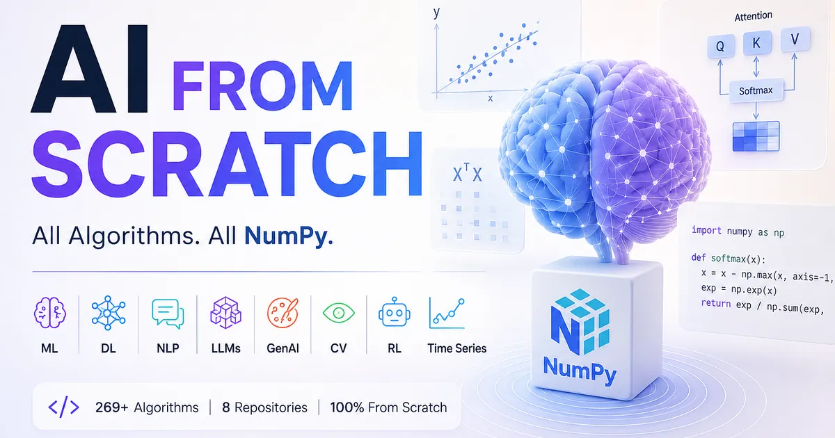 I Implemented 269+ AI Algorithms From Scratch With Nothing But NumPy. Here’s What I Learned.