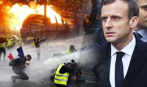 Image result for Macron and yellow movement