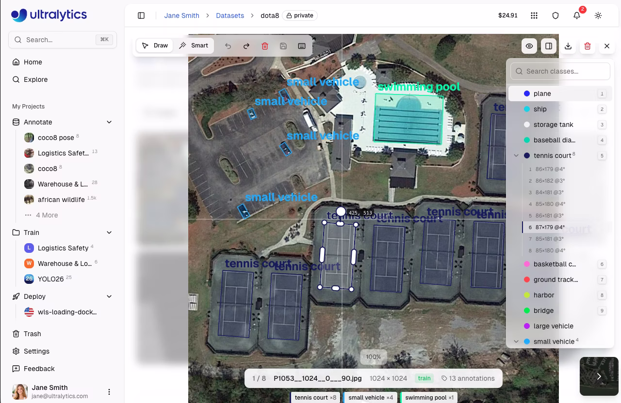 Ultralytics Platform Annotate Obb Rotated Box
