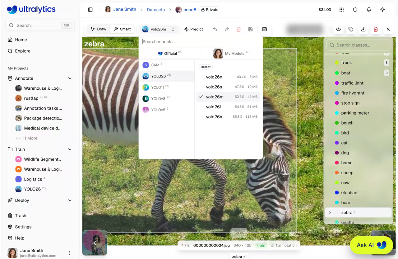 Ultralytics Platform Annotate Smart Annotation Yolo Model