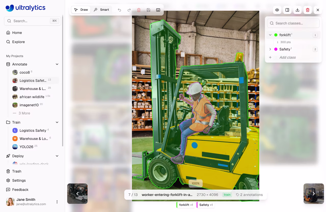 Ultralytics Platform Datasets Fullscreen Viewer With Metadata Panel