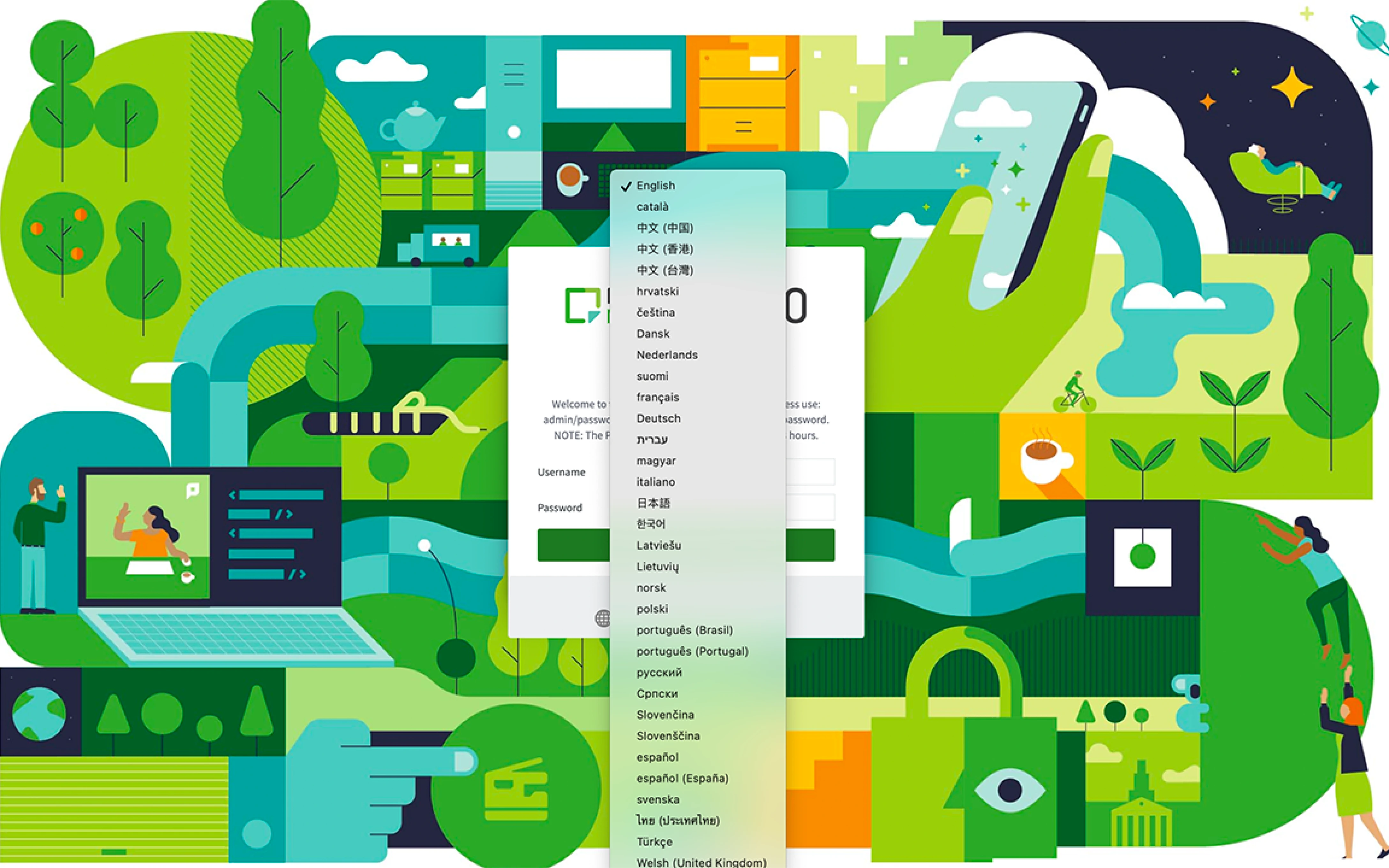 Languages list for the MF login page