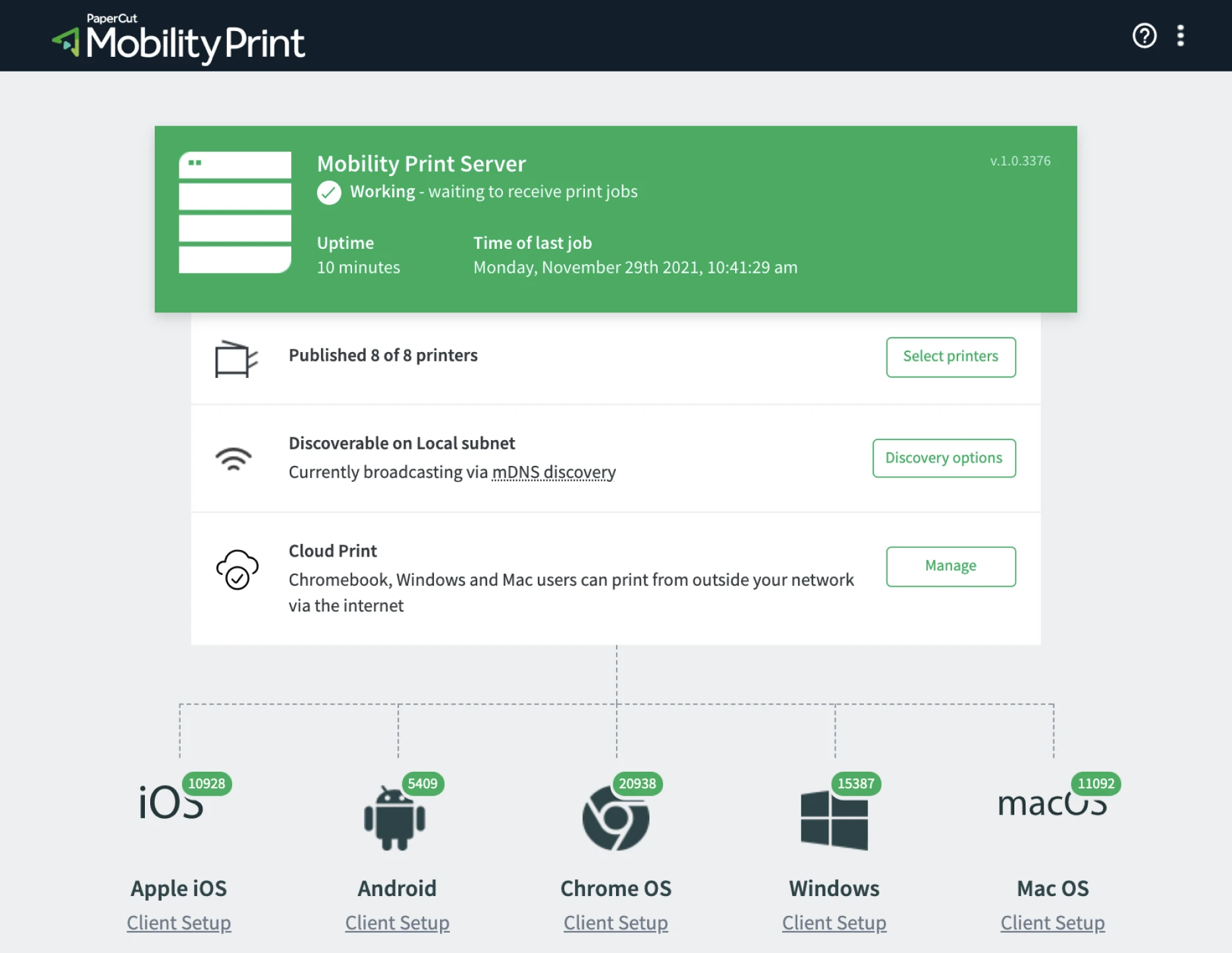 Mobility print screen