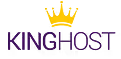 Logo King Host avec une couronne jaune au-dessus du texte violet « KING HOST ».