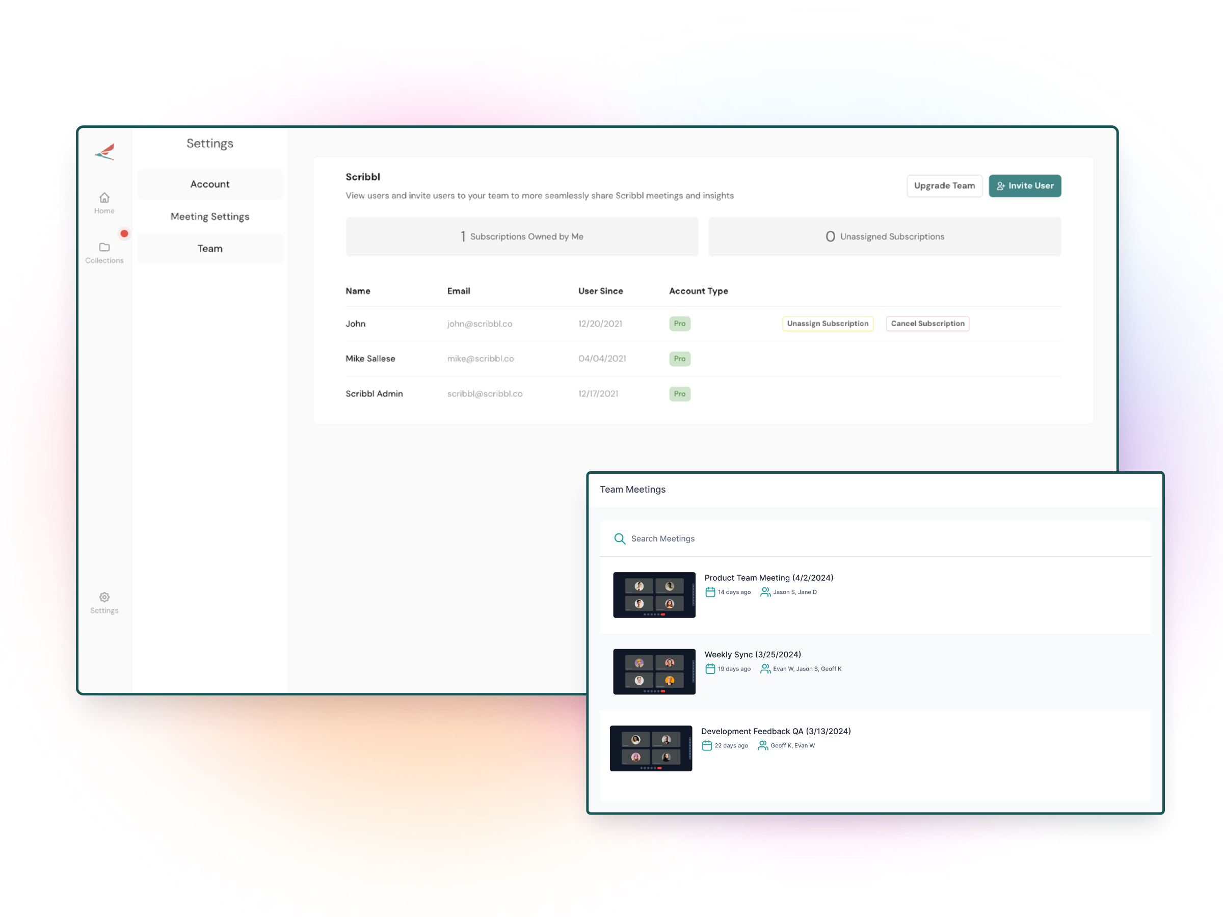 Dashboard mockup
