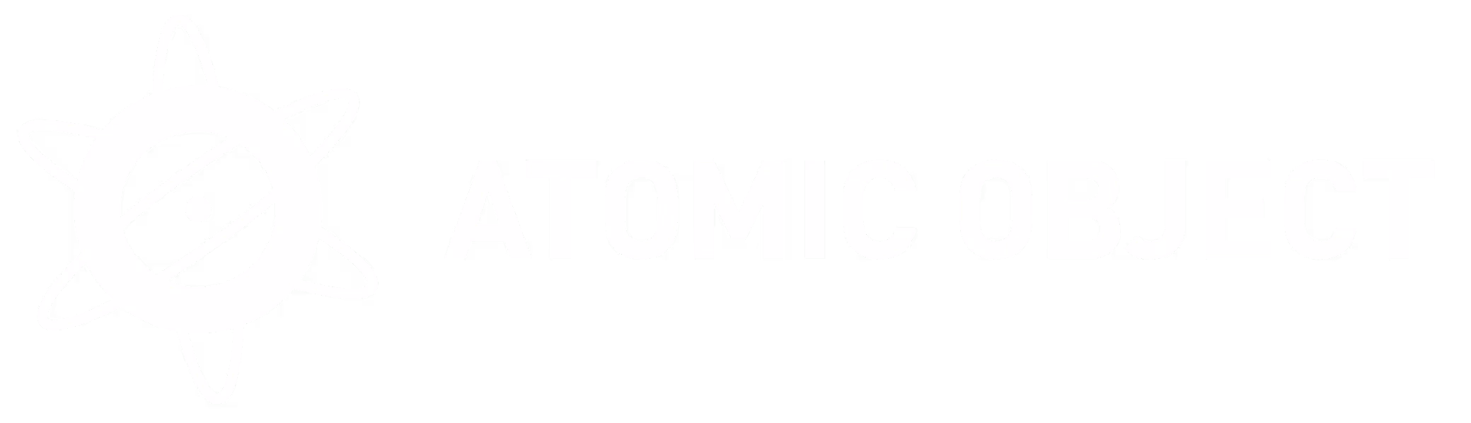 Atomic Object wordmark logo featuring a stylized atomic symbol to the left of the company name in bold uppercase letters.