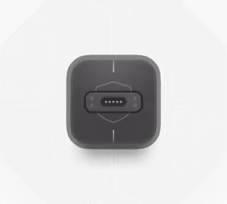 black square with a shield in the middle. There is a rectangle with dots on top of the shield.