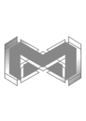 Gray 3D geometric shape resembling two interconnected chevrons or arrows.