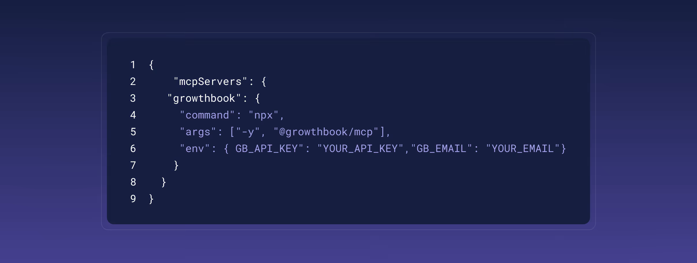 Code for adding GrowthBook MCP server