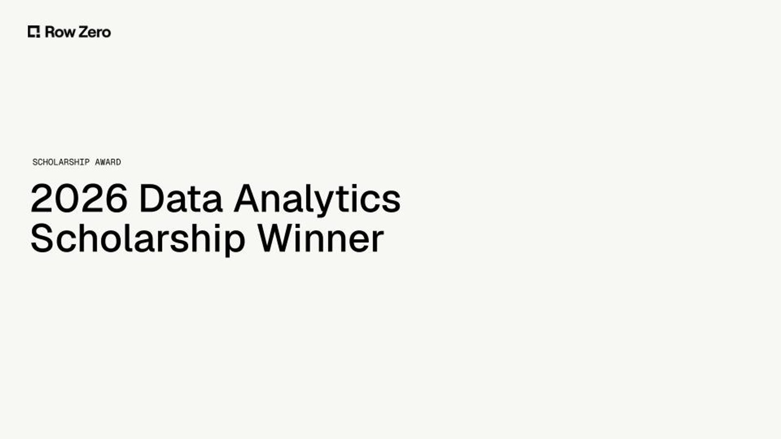 2026 Data Analytics Scholarship Winner