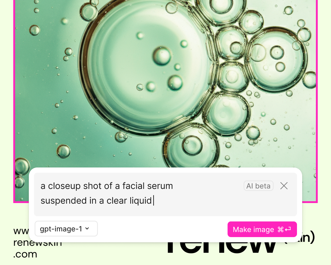 bubbles asset with gpt prompt box above to generate