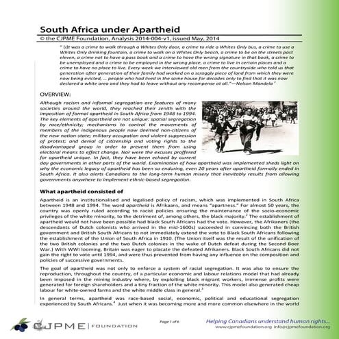 South Africa under Apartheid