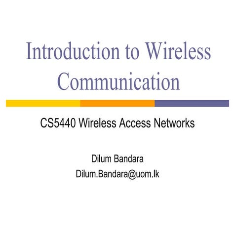 Introduction to Wireless Communication