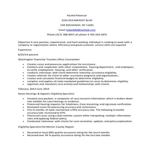 Rashid Peterson resume