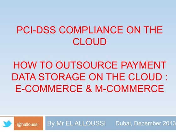Presentation Pci-dss compliance on the cloud