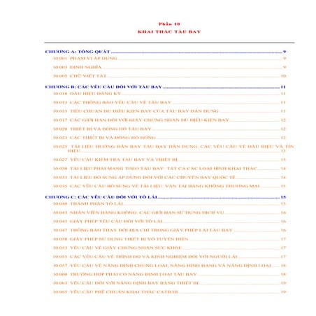 Bộ quy chế An toàn hàng không dân dụng lĩnh vực tàu bay và khai thác tàu bay ...