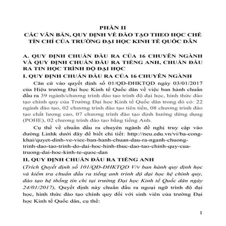 CÁC VĂN BẢN, QUY ĐỊNH VỀ ĐÀO TẠO THEO HỌC CHẾ TÍN CHỈ CỦA TRƯỜNG ĐẠI HỌC KINH...