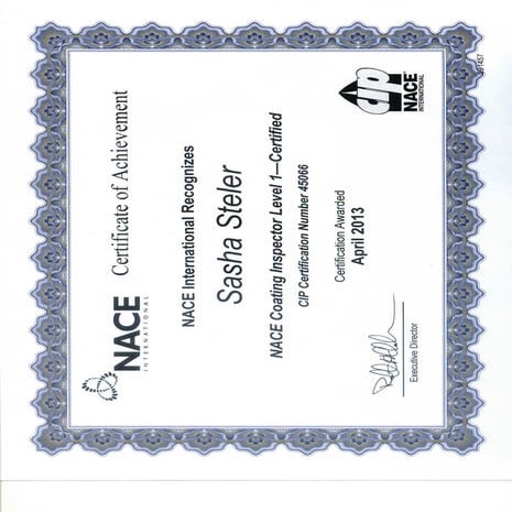 Steler, Sasha NACE CIP