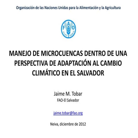 Microcuencas hidrográficas y adaptación al cambio climático