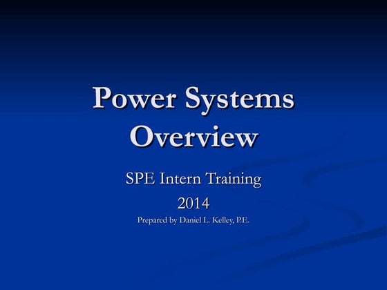 Power System Overview Presentation 2014.