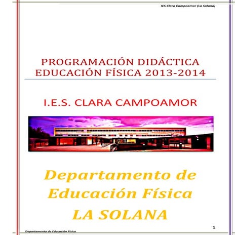 Programación Didáctica Educación Física 2013-2014