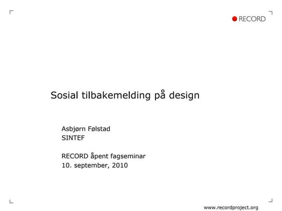 Sosial tilbakemelding på design