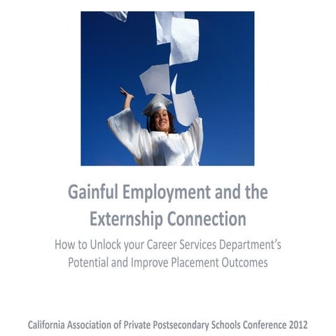 CAPPS 2012 Presentation-Gainful Employment &amp; the Externship Connection