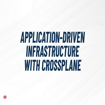 20231129 - Platform @ localhost 2023 - Application-driven infrastructure with Crossplane