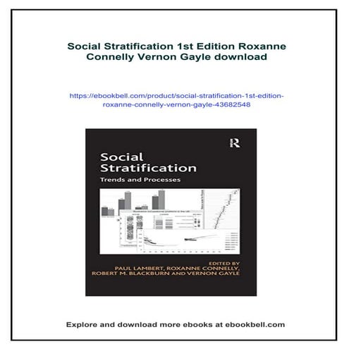 Social Stratification 1st Edition Roxanne Connelly Vernon Gayle
