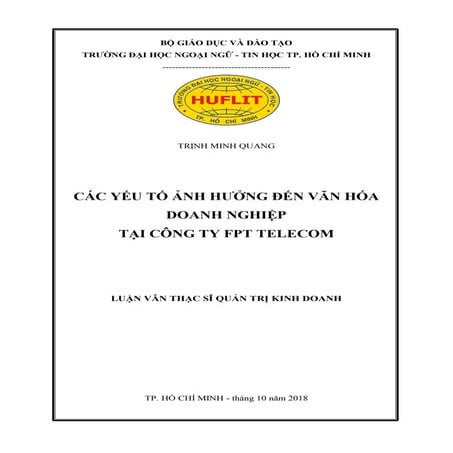 Luận văn: Yếu tố ảnh hưởng đến văn hóa doanh nghiệp tại FPT