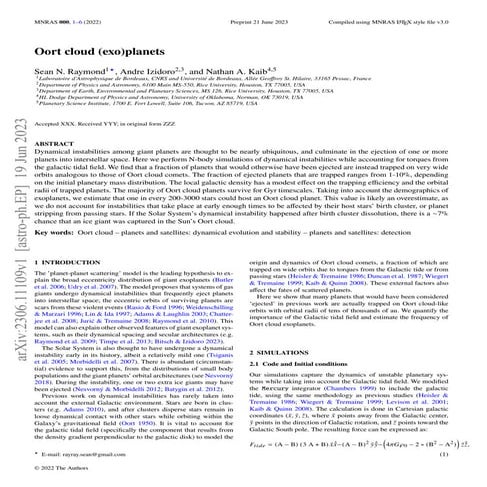 Oort cloud (exo)planets