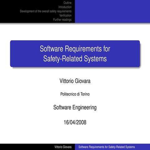 Software Requirements for Safety-related Systems