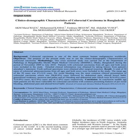 Journal of Current and Advance Medical Research