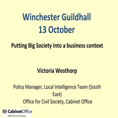 Putting Big Society into  a business context