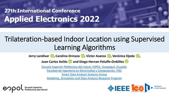 ⭐⭐⭐⭐⭐ Trilateration-based Indoor Location using Supervised Learning Algorithms