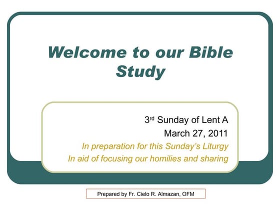 3rd  Lent  A 1