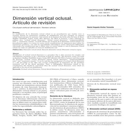 dimension vertical oclusal