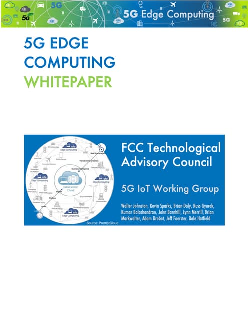 5G Edge Computing Whitepaper, FCC Advisory Council