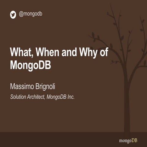 tranSMART Community Meeting 5-7 Nov 13 - Session 2: MongoDB: What, Why And When